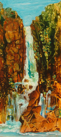 Painting of waterfall