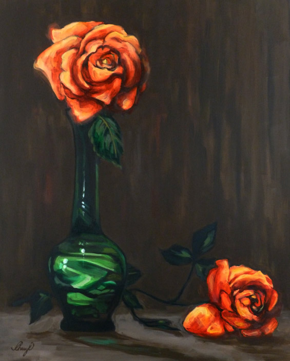 Green Vase by Cheryl O